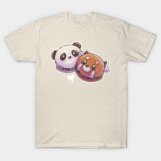 Panda and Red Panda Macaron T-Shirt by Its_MynnuB